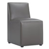 Manhattan Comfort Anna Modern Square Faux Leather Dining Chair - Pewter