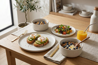 Rachel 12-Piece Stoneware Dinnerware Set, Service for 4 | Ensemble de Vaisselle Rachel 12 Morceaux en Gres, Service pour 4