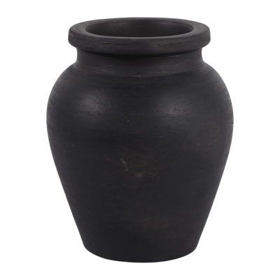 6.25” Terracotta Bud Vase – Black | Vase à fleurs de 6,25 po en terre cuite - noir
