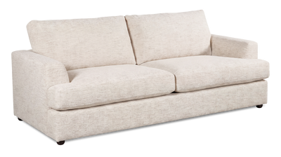 Made in Canada Customizable Sofa Lab Curve 88" Fabric Sofa Bed - Chenille White | Sofa-lits personnalisable Curve de Sofa Lab de 88 po fabriqué au Canada en tissu - Chenille White