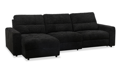 Scott Living Elevate Modular 3-Piece Left-Facing Chenille Fabric Power Reclining and Sliding Sectional - Ebony | Sofa sectionnel modulaire à coulissement et inclinaison électriques de gauche Elevate de Scott Living 3 pièces en tissu de chenille - Ebony