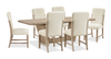 Sasha 7pc Extension Dining Set with Table & 6 Chairs, 82-94\"W - Taupe & Natural Oak Brown
