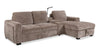 Sunset Linen-Look Fabric Right-Facing Sleeper Sectional with Storage and Built-In LED Lighting – Taupe