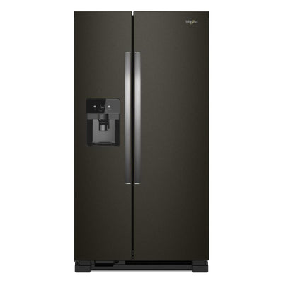 Whirlpool 36" 25 Cu. Ft. Side-by-Side Refrigerator - Black Stainless - WRS555SIHV | Réfrigérateur Whirlpool de 25 pi³ et de 36 po à compartiments juxtaposés - acier inoxydable noir - W…