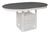 Dena Dining Table with 42-60\"W Extension, Round - Dove Grey