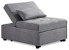 Dune 43.75\" Fabric Convertible Sleeper Chair with Tufted Cushions - Grey