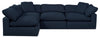 Eclipse Modular 4-Piece Linen-Look Fabric Pit Sofa Sectional with Reversible Feather Down Cushions - Navy Blue