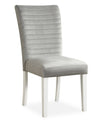 Garbo Dining Chair with Velvet Fabric, Wood - Grey