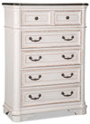 Grace Bedroom Chest of Drawers with Lift-Top Storage Tray, 5-Drawer, 38\"W x 52\"H - Antique White