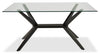 Ace Dining Table with Glass Top, 63\"W - Brown