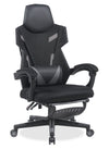 Sparrow 28.3\" Ergonomic Gaming Chair with Lumbar Cushion and Footrest - Black