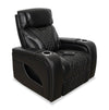 Elite 38\" Genuine Leather Massage Power Reclining Chair with Immersive Audio and Power Headrest - Black