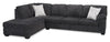 Made in Canada Morgan 2-Piece Left-Facing Chenille Fabric Sectional with Sofa and Accent Pillows - Grey