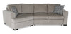 Made in Canada Legend 2-Piece Left-Facing Chenille Fabric Cuddler Sleeper Sectional - Platinum Beige
