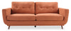 Cosmo 80\" Fabric Sofa with Tufted Back Cushions - Orange