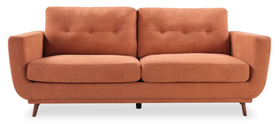 Cosmo 80" Fabric Sofa with Tufted Back Cushions - Orange | Sofa Cosmo de 80 po en tissu avec coussins de dossier capitonnés - orangé