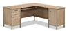 Whitaker Point 94.13\" Commercial Grade L-Shaped Office Desk with Storage & Keyboard Tray - Natural Maple