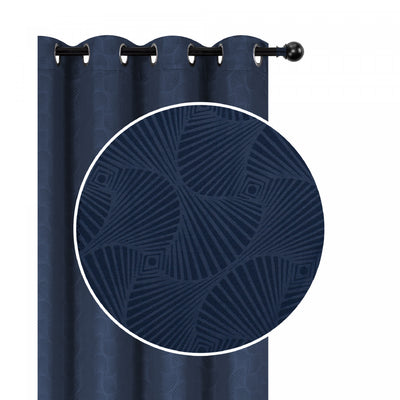Embossed Panel Shell Navy 84" - Set of 2 Drapes and Blinds|Panneau embossé bleu marine de 84 po à motif de coquillage - ensemble de 2 rideaux et stores