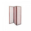 3 Panel Wood Framed Paper Screen Mahogany