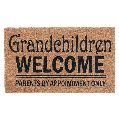 Coir Door Mat Grandchildren Welcome Parents by Appt Floormat|Paillasson en fibre de coco « Grandchildren Welcome Parents by Appt »