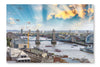 London Skyline with Tower Bridge River Thames 24x36 Wall Art Fabric Panel Without Frame