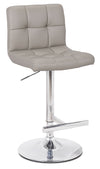 Cruz Barstool with Swivel & Adjustable Seat, Vegan Leather Fabric, 24-33\"H, Metal - Taupe