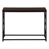 Espresso Black Metal Hall Console Accent Table