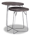 Remmi 18\" 2-Pack Nesting Accent Tables - Sand grey and gun metal grey