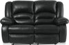 Toreno 64\" Genuine Leather Power Reclining Loveseat - Black