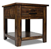 Casey 24\" Rustic End Table with Storage and Shelf - Brown Wood