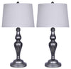 28\" Vintage Metal 2-Piece Set - with Two Table Lamps