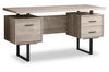Teagan 60\" Reversible Office Desk with 3-Drawers - Taupe