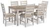 Koda 7pc Dining Set with Table & 6 Chairs, 59.9\"W - White