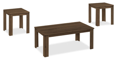 Remy 44" Traditional 3-Pack Coffee + 2 End Tables - Brown |Ensemble 3 tables traditionnelles Remy de 44 po (table à café et 2 tables de bout) - brun