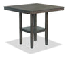 Tribeca Counter-Height Table, Pedestal Base, 40\"W Square - Grey/Brown