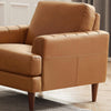 Hydeline Cassia Leather Chair - Brown|Fauteuil Cassis de Hydeline en cuir - brun