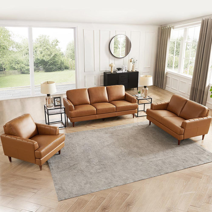 Hydeline Cassia Leather Chair - Brown