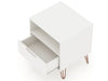 Manhattan Comfort Rockefeller Mid-Century Modern Nightstand with Drawer - White|Table de nuit Rockefeller de Manhattan Comfort de style moderne du milieu du 20e siècle avec tiroir - blanche
