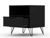 Manhattan Comfort Rockefeller Mid-Century Modern Nightstand with Drawer - Black|Table de nuit Rockefeller de Manhattan Comfort de style moderne du milieu du 20e siècle avec tiroir - noire