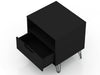 Manhattan Comfort Rockefeller Mid-Century Modern Nightstand with Drawer - Black|Table de nuit Rockefeller de Manhattan Comfort de style moderne du milieu du 20e siècle avec tiroir - noire