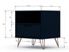 Manhattan Comfort Rockefeller Mid-Century Modern Nightstand with Drawer - Tatiana Midnight Blue|Table de nuit Rockefeller de Manhattan Comfort de style moderne du milieu du 20e siècle avec tiroir - bleu minuit Tatiana