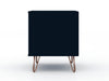 Manhattan Comfort Rockefeller Mid-Century Modern Nightstand with Drawer - Tatiana Midnight Blue|Table de nuit Rockefeller de Manhattan Comfort de style moderne du milieu du 20e siècle avec tiroir - bleu minuit Tatiana