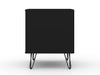 Manhattan Comfort Rockefeller Mid-Century Modern Nightstand with 2-Drawer - Black|Table de nuit Rockefeller de Manhattan Comfort de style moderne du milieu du 20e siècle avec 2 tiroirs - noire