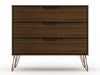 Manhattan Comfort Rockefeller Mid-Century Modern Dresser with 3-Drawers - Brown|Commode Rockefeller de Manhattan Comfort de style moderne du milieu du 20e siècle avec 3 tiroirs - brune