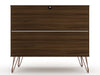 Manhattan Comfort Rockefeller Mid-Century Modern Dresser with 3-Drawers - Brown|Commode Rockefeller de Manhattan Comfort de style moderne du milieu du 20e siècle avec 3 tiroirs - brune
