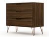 Manhattan Comfort Rockefeller Mid-Century Modern Dresser with 3-Drawers - Brown|Commode Rockefeller de Manhattan Comfort de style moderne du milieu du 20e siècle avec 3 tiroirs - brune