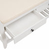 Stephanie Pine Wood Shoe Rack Bench With Cushioned Seat With Storage Drawers - White | Banc A Chaussures Stephanie En Pin Avec Siege Rembourre Et Tiroirs De Rangement, Blanc