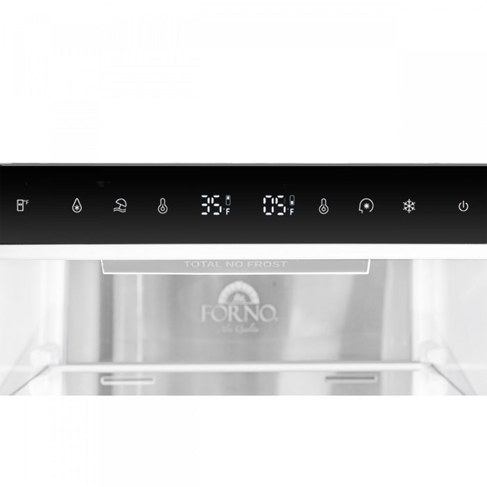 Forno Custodia 24\" Bottom Freezer, 10.3 cu.ft., Left Swing, Ice Maker, Black - FFFFD1766-24BLK-LS Refrigerator