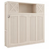 Ethan Solid Wood Murphy Bed with Storage Cabinets,Queen Size,Beige Queen Bed | Lit escamotable Ethan en bois massif avec armoires de rangement, taille queen, beige