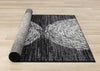 Florence Black Grey White Tree Ring Design Rug, 5'3" x 7'4" Indoor Area Rug | Tapis Florence noir, gris et blanc a motif d'anneaux d'arbre, 5'3" x 7'4"